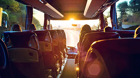 Sinnbild eines Ausflugs mit dem Bus für Veranstaltungen und Termine