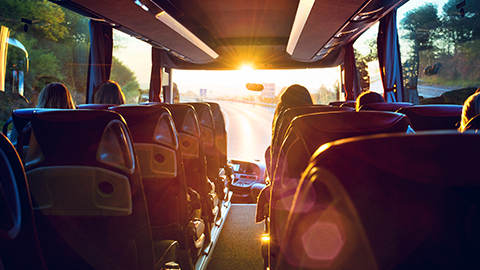 Sinnbild eines Ausflugs mit dem Bus für Veranstaltungen und Termine